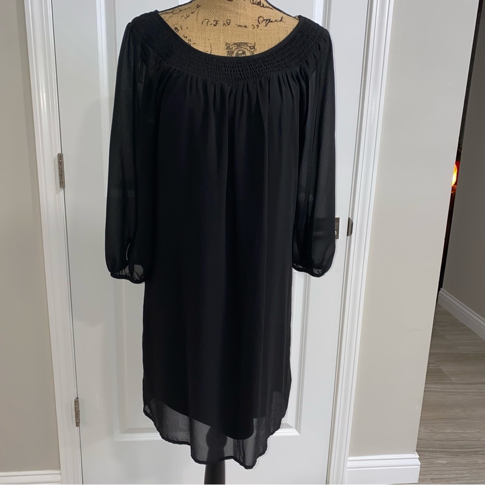 My Michelle Black Sheer Loose Casual Dress Size L